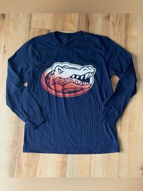 Florida Gators Medium Navy Long-Sleeve Graphic Tee Shirt Orange & White UF Logo
